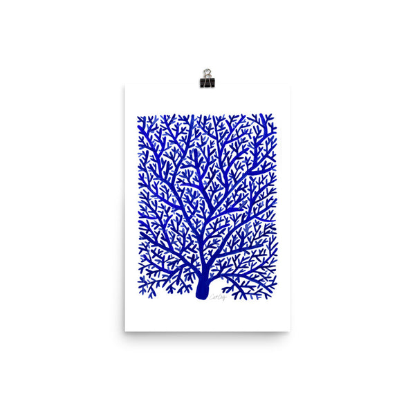 Fan Coral – Navy Palette • Art Print