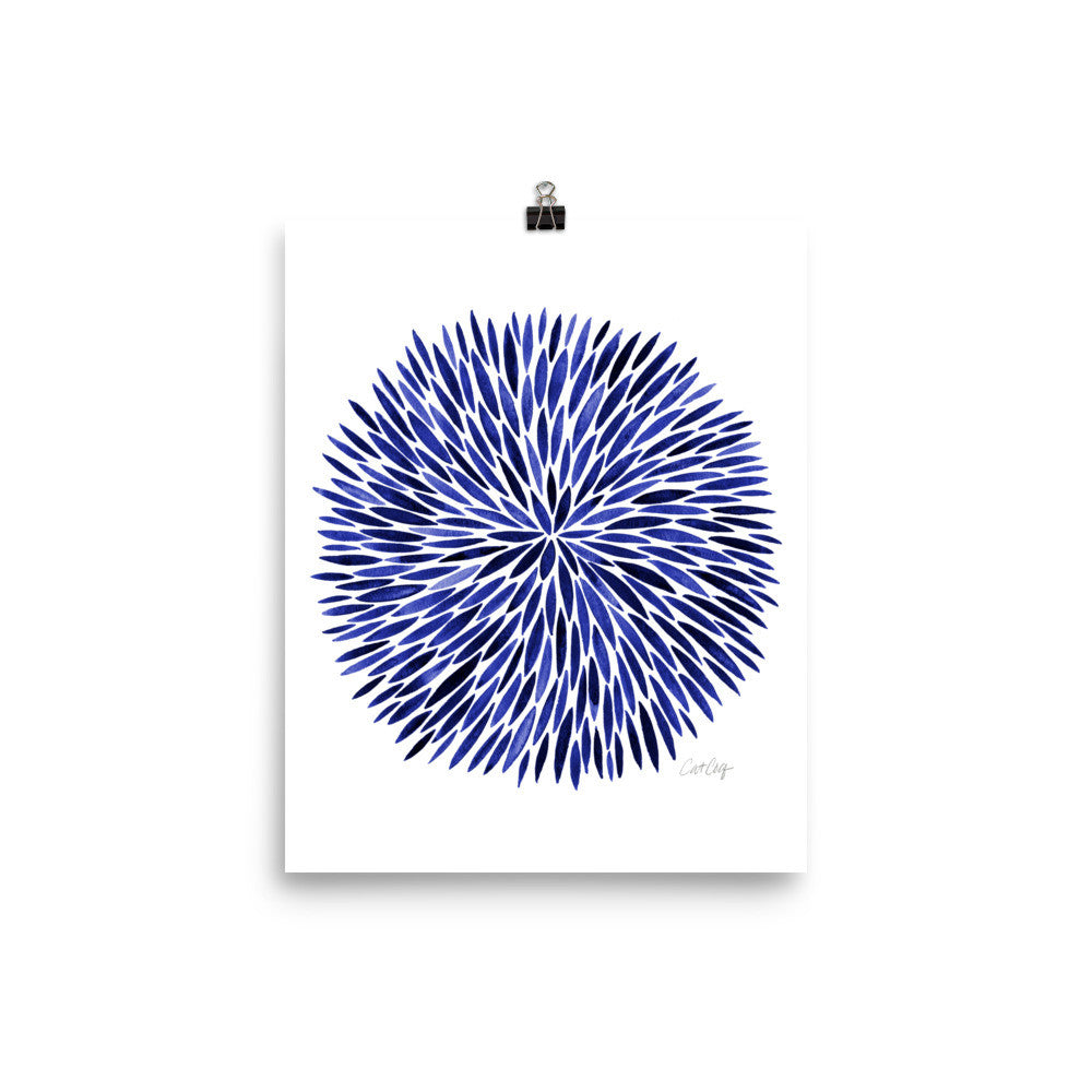 Watercolor Burst – Navy Palette • Art Print