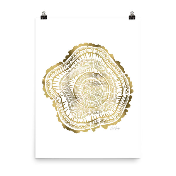 Tree Rings – Gold Palette • Art Print
