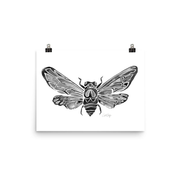 Summer Cicada – Black Palette • Art Print