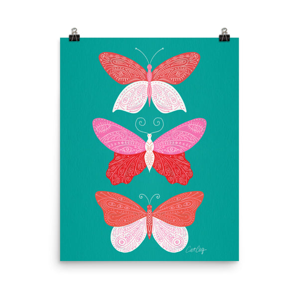 Tattooed Butterflies – Turquoise & Pink