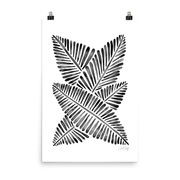 Banana Leaves – Black Palette • Art Print