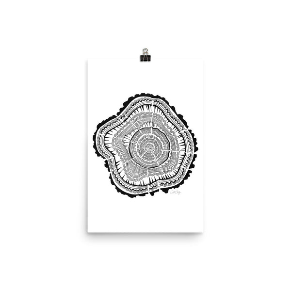 Tree Rings – Black Palette • Art Print