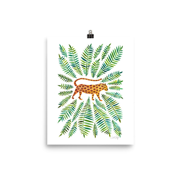 Jaguar – Green Leaves • Art Print