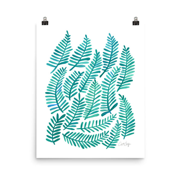 Fronds – Turquoise Palette • Art Print