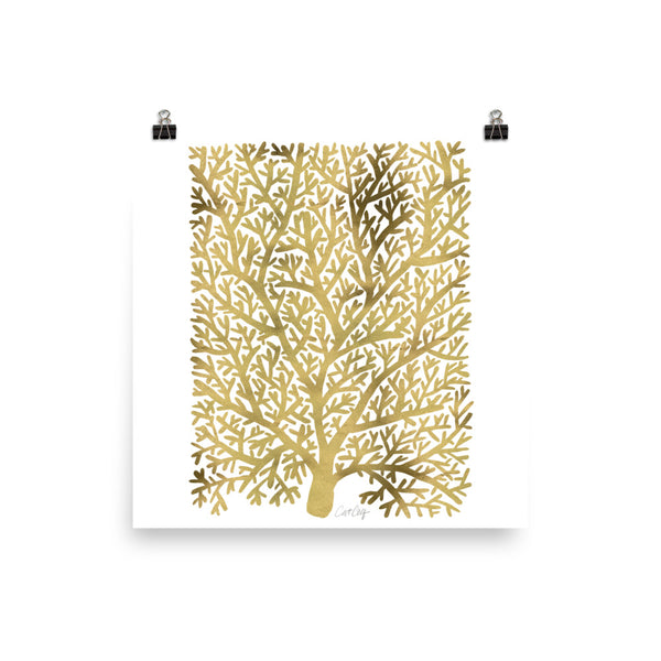 Fan Coral – Gold Palette • Art Print