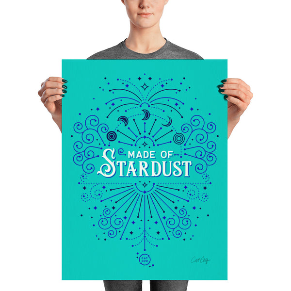 Made of Stardust – Turquoise & Navy Palette • Art Print