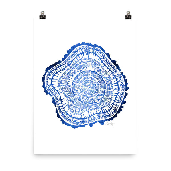Tree Rings – Navy Palette • Art Print