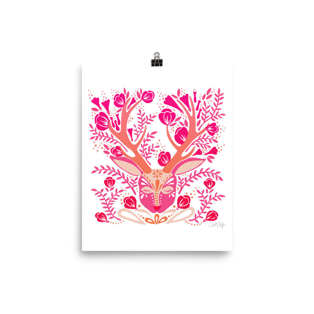 Floral Antlers – Pink Palette • Art Print