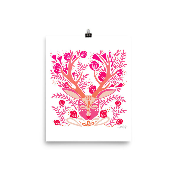 Floral Antlers – Pink Palette • Art Print