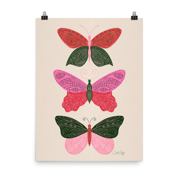 Tattooed Butterflies – Pink & Green