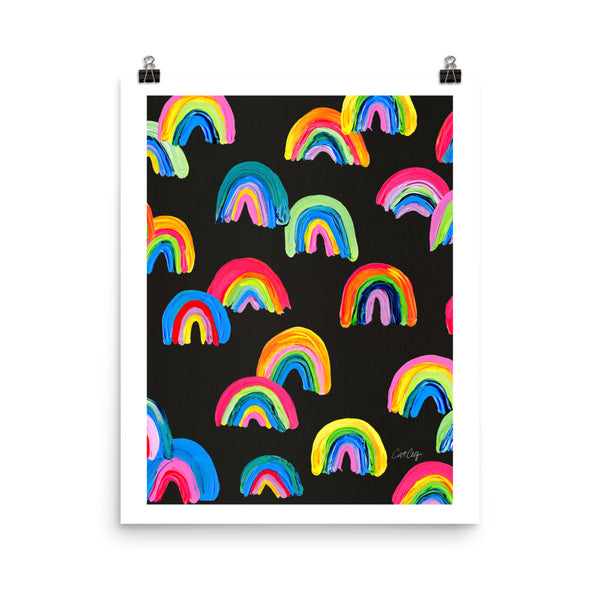 Abstract Rainbow Arcs - Charcoal