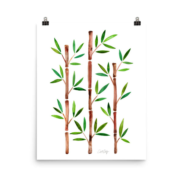 Bamboo – Green & Brown Palette • Art Print