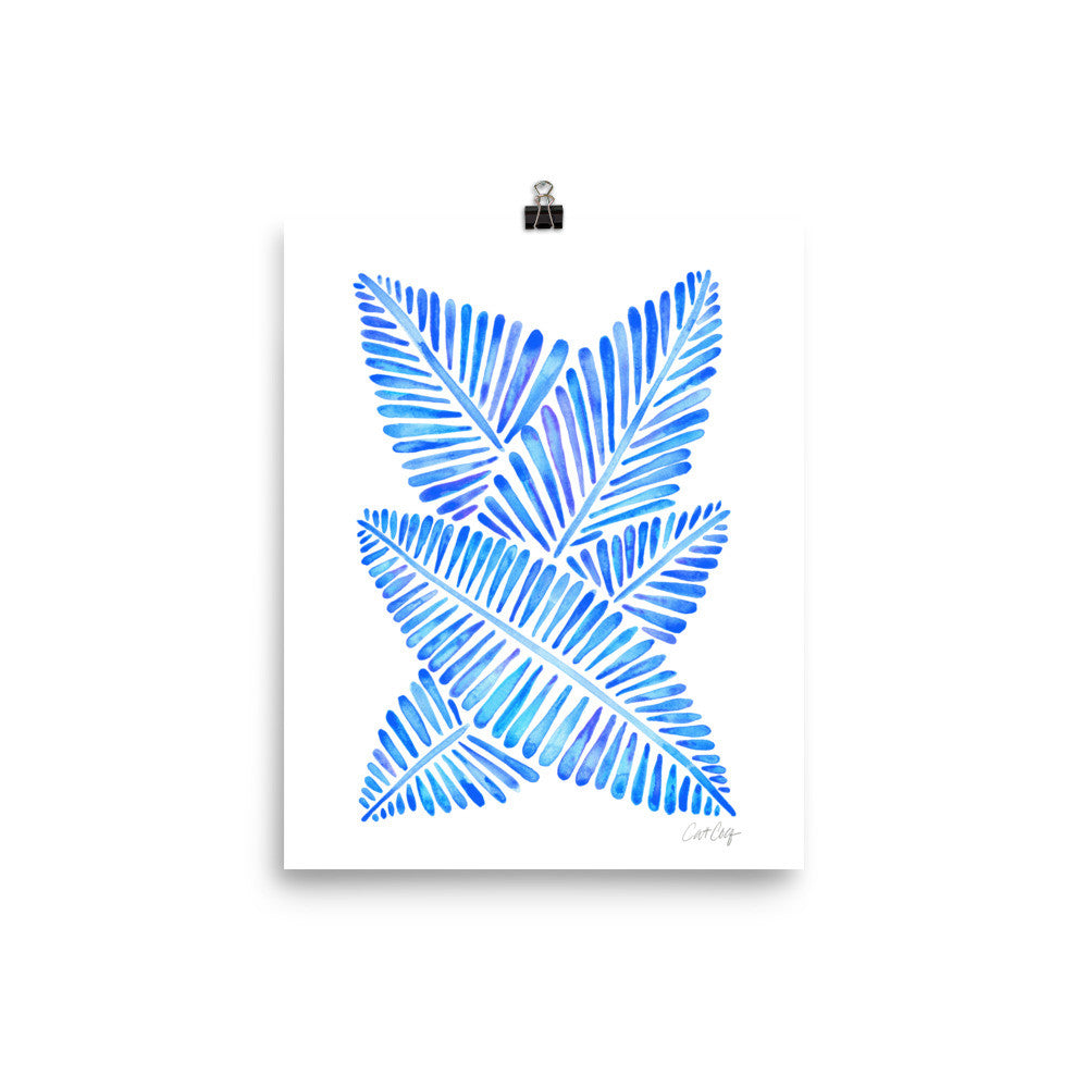 Banana Leaves – Blue Palette • Art Print