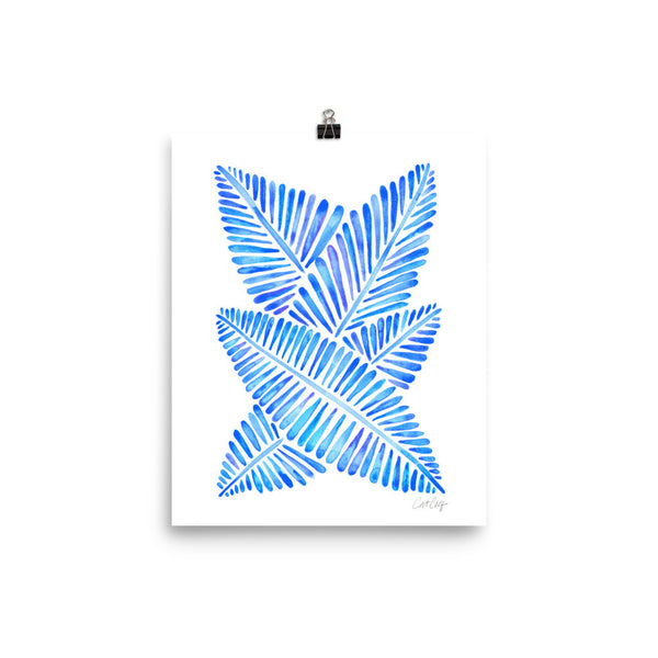 Banana Leaves – Blue Palette • Art Print