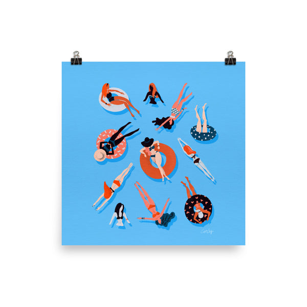 Swimming Ladies - Coral Blue