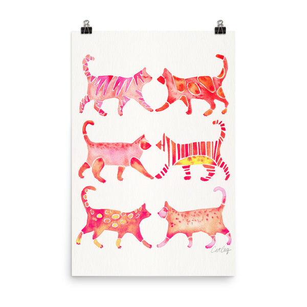 Cat Collection – Pink Palette • Art Print