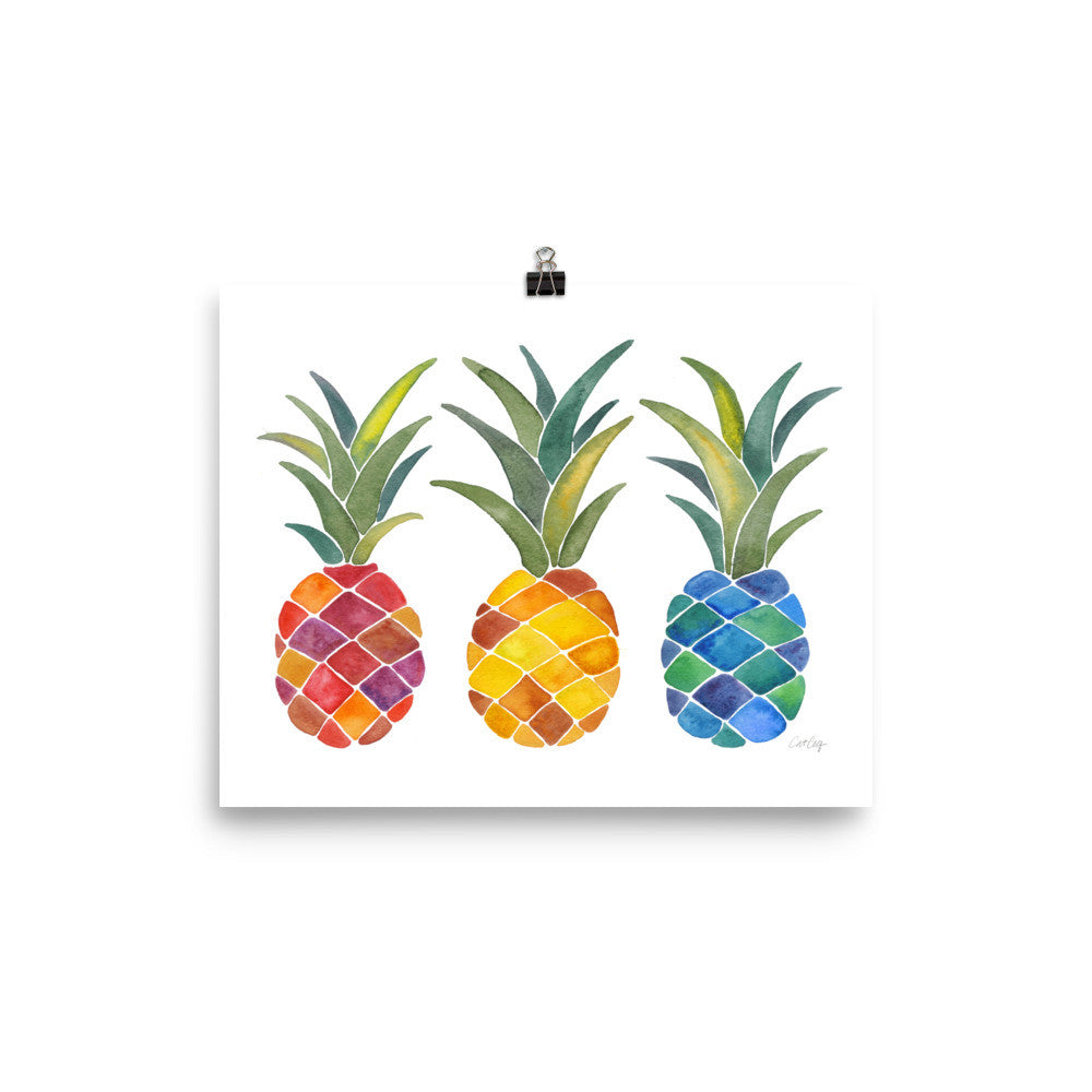 Rainbow Pineapples • Art Print
