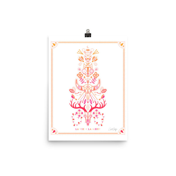 La Vie & La Mort – Pink/Peach Ombré Palette • Art Print