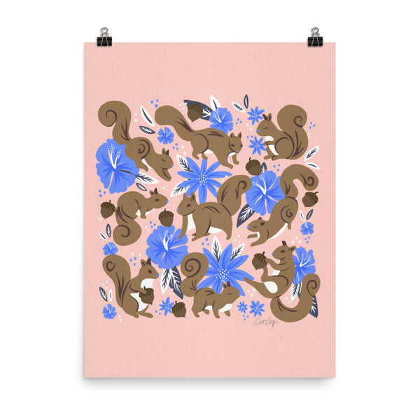 Squirrels & Blooms – Tawny & Blue