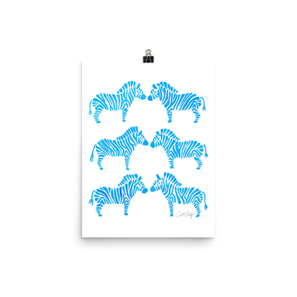 Zebra Collection – Blue Palette • Art Print