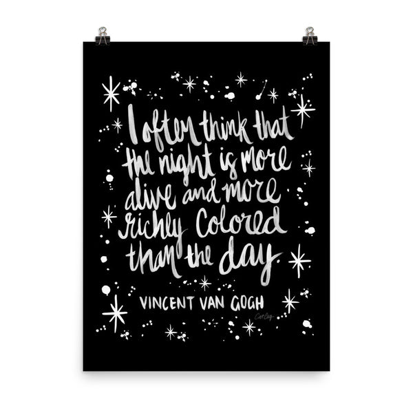 Night Owl – White Ink • Art Print