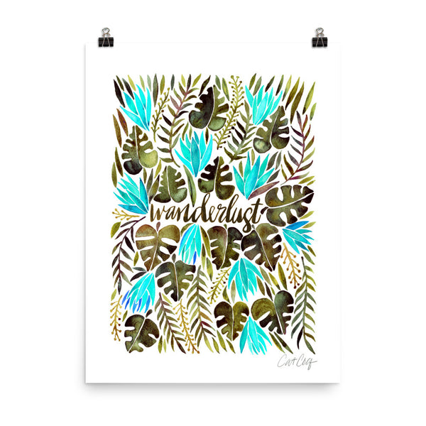 Wanderlust – Turquoise & Olive Palette • Art Print