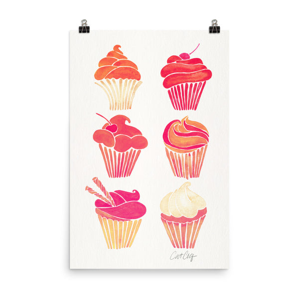 Cupcakes – Peachy Pink Palette • Art Print