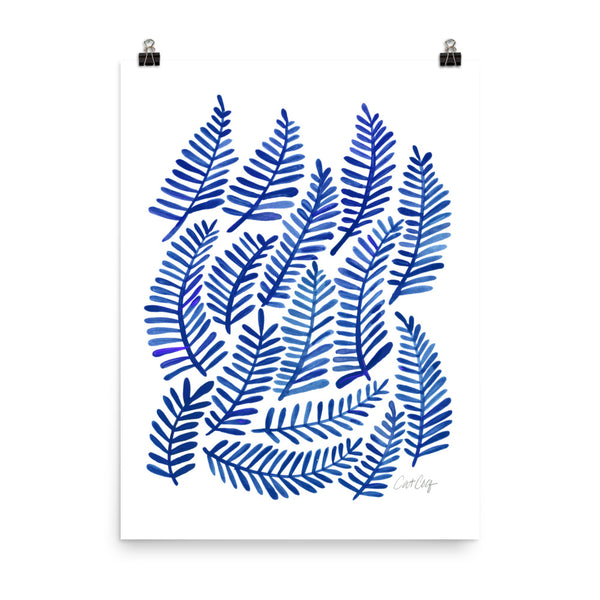 Fronds – Navy Palette • Art Print