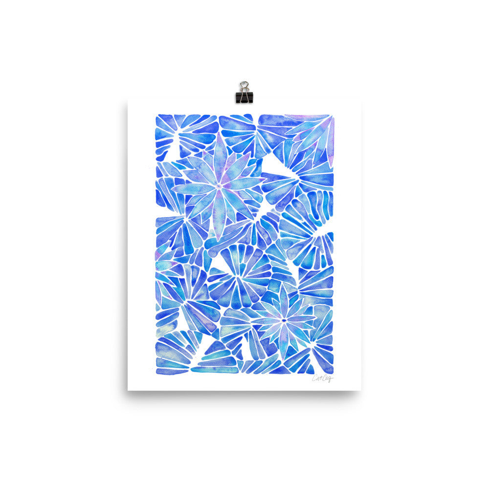Water Lilies – Blue Palette  •  Art Print