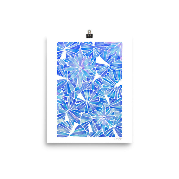 Water Lilies – Blue Palette  •  Art Print