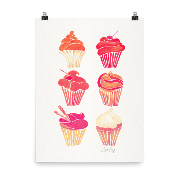Cupcakes – Peachy Pink Palette • Art Print