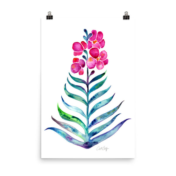 Orchid Bloom – Fuchsia & Indigo Palette • Art Print