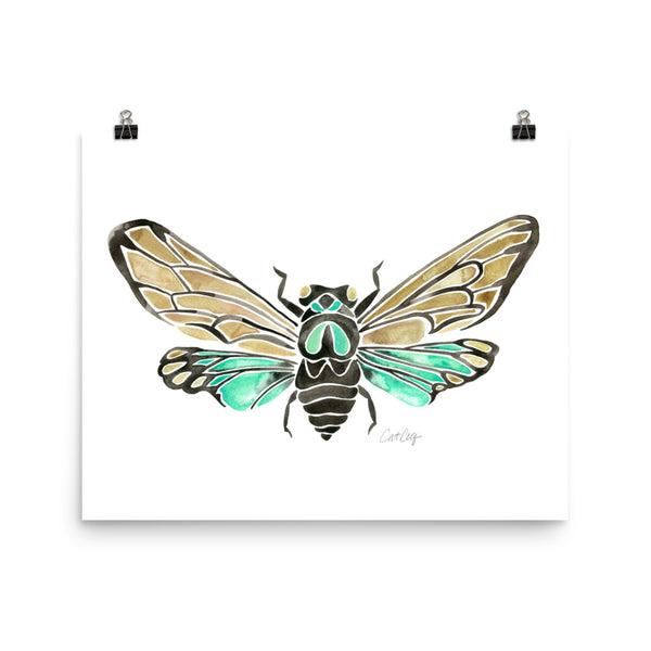 Summer Cicada – Mint Palette • Art Print