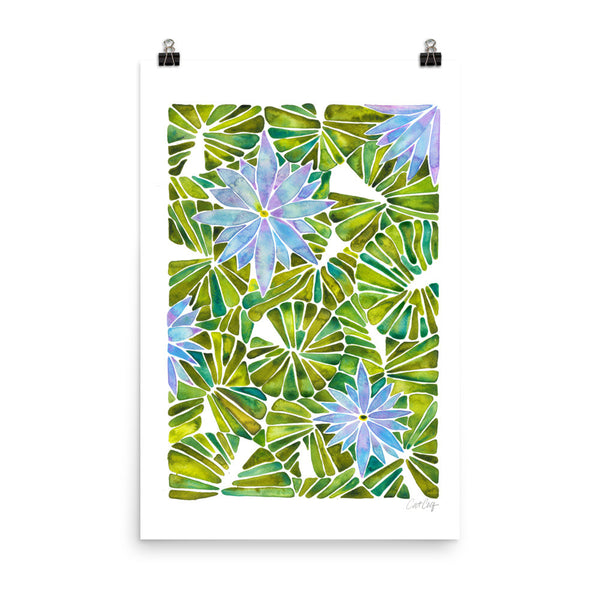 Water Lilies – Lavender & Green Palette  •  Art Print