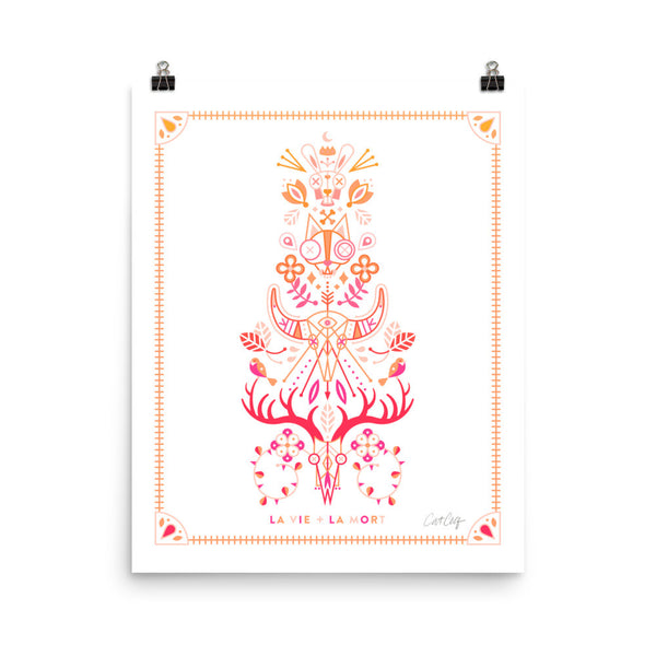 La Vie & La Mort – Pink/Peach Ombré Palette • Art Print