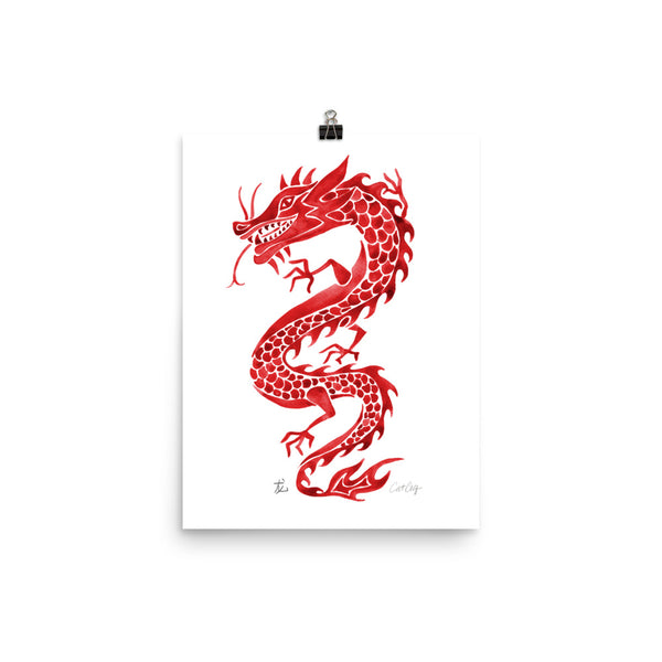 Chinese Dragon – Crimson Palette • Art Print