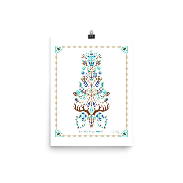 La Vie & La Mort – Turquoise & Brown Palette • Art Print