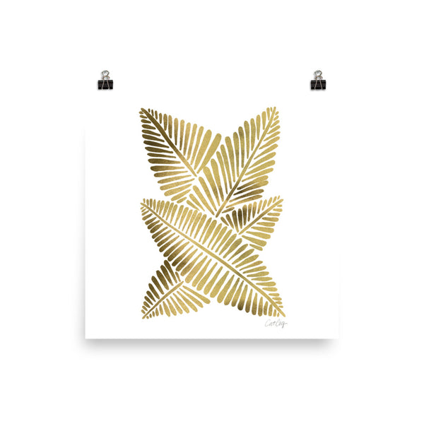 Banana Leaves – Gold Palette • Art Print