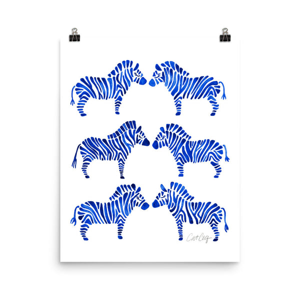 Zebra Collection – Navy Palette • Art Print