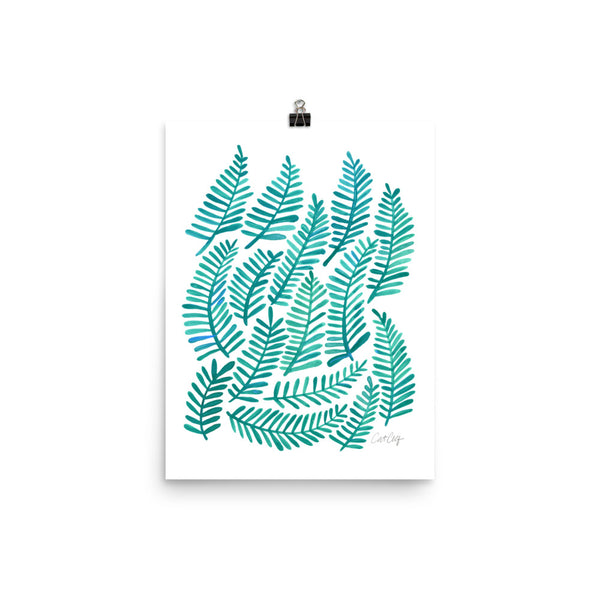 Fronds – Turquoise Palette • Art Print