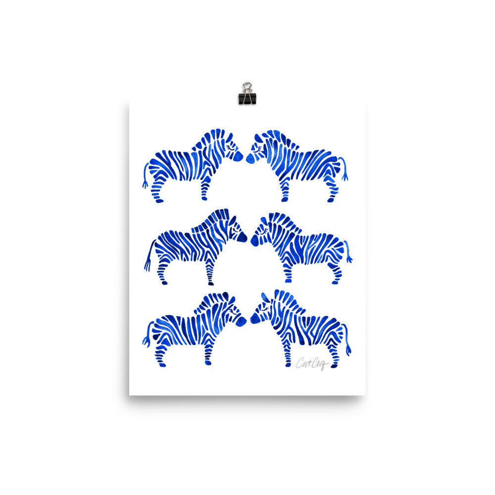 Zebra Collection – Navy Palette • Art Print