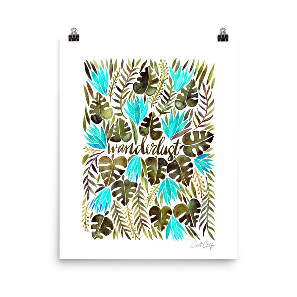 Wanderlust – Turquoise & Olive Palette • Art Print