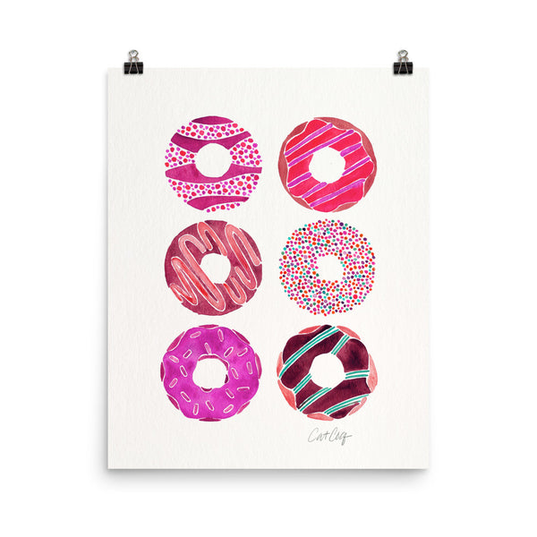 Half Dozen Donuts – Magenta Palette • Art Print
