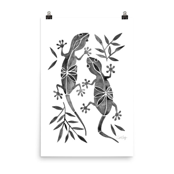 Geckos – Black Palette • Art Print