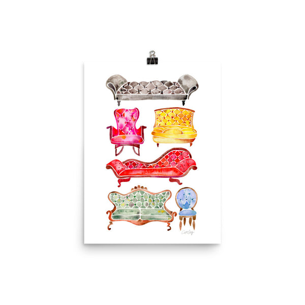 Victorian Lounge – Rainbow Palette • Art Print