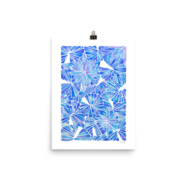 Water Lilies – Blue Palette  •  Art Print