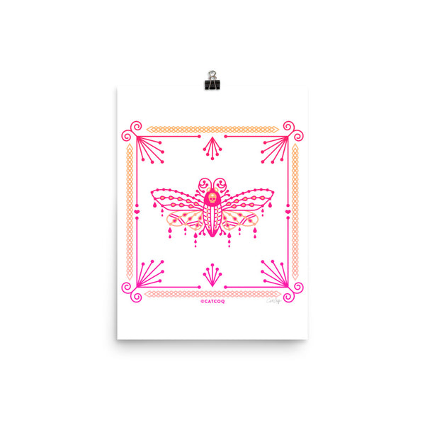 Death's Head Hawkmoth – Pink Ombré Palette • Art Print