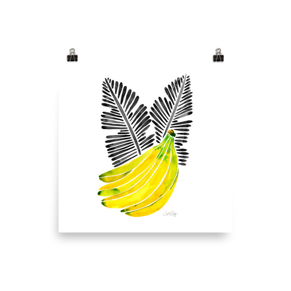 Banana Bunch – Yellow & Black • Art Print