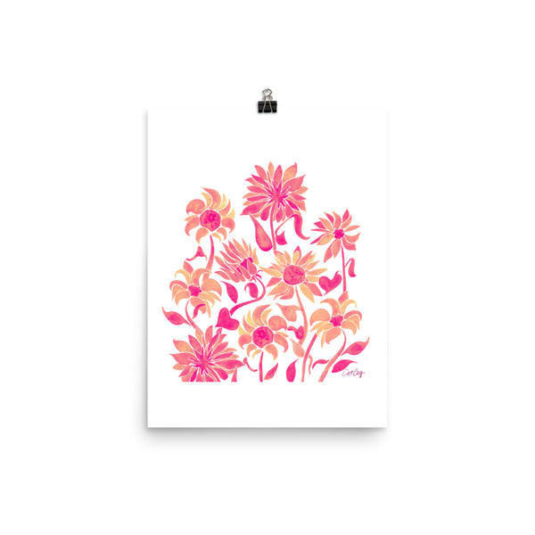Sunflower Watercolor – Pink Palette • Art Print